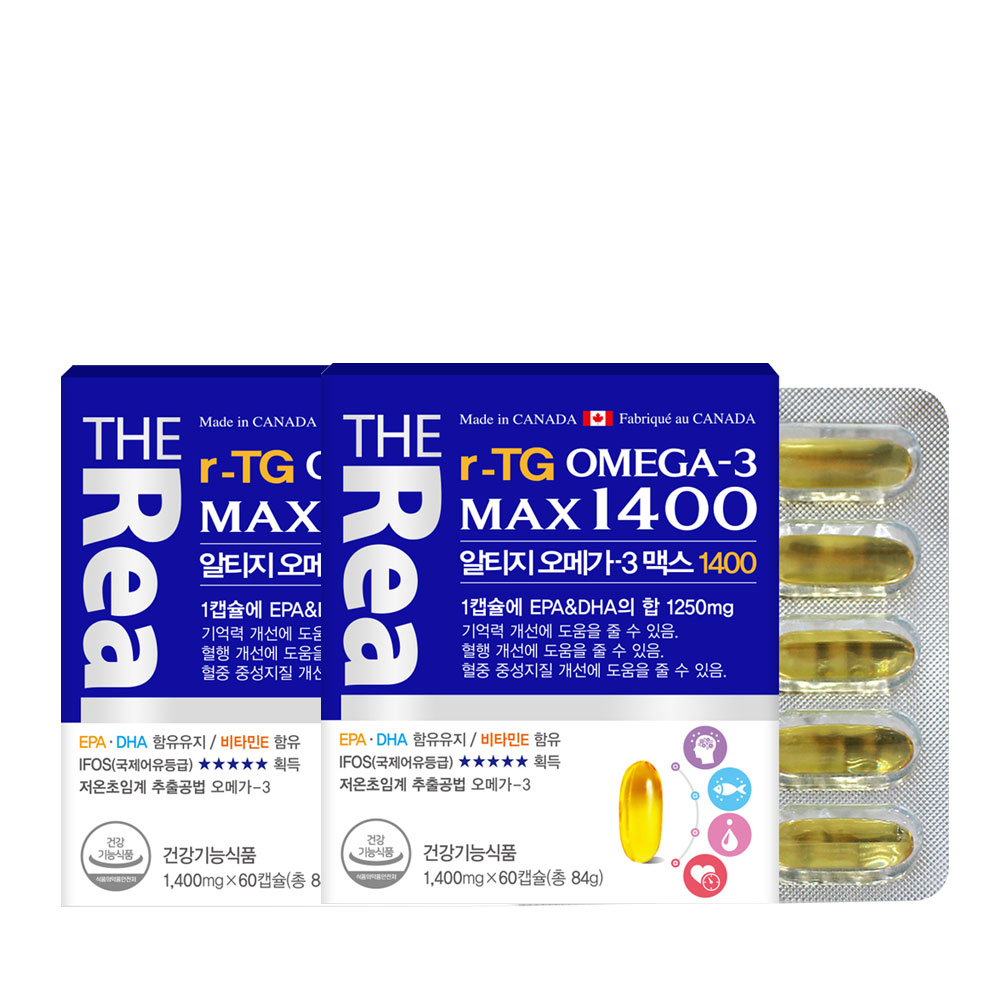 더리얼 알티지 오메가3 맥스1400, 60정, 2개 79,390원