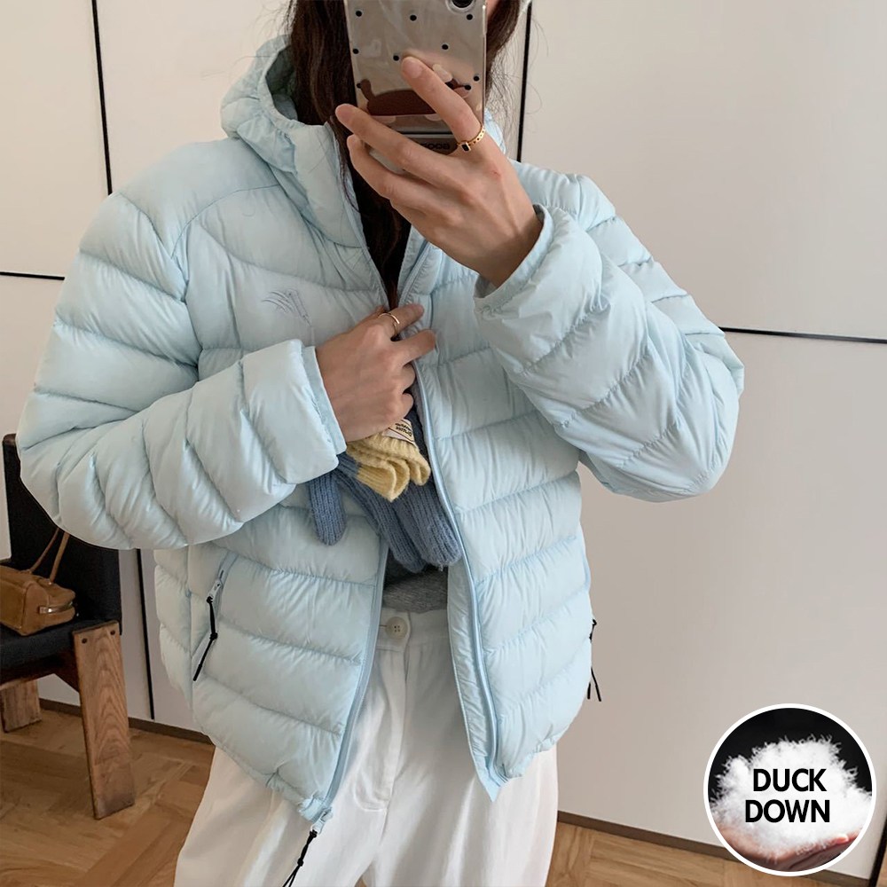 퀸앤조이 겨울 여성 패딩 점퍼 덕다운 경량패딩 루즈핏 라이트 누빔패딩 127,800원