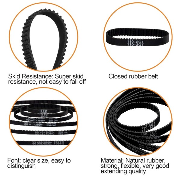 3D 프린터 부품 GT2 타이밍 벨트 폐쇄 루프 고무 2GT-6mm 110/160/200/280/300/400/610/760/852/1220mm 8,900원