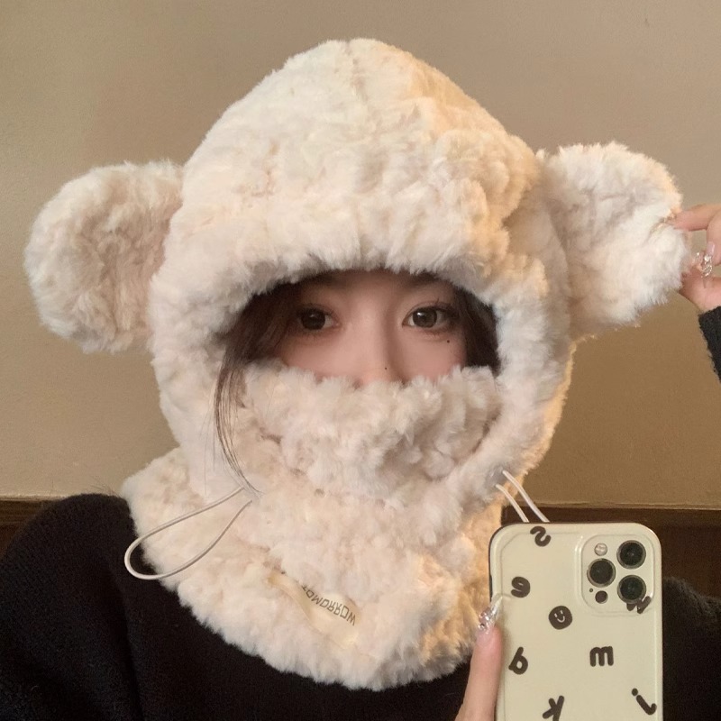 gradle 곰돌이 방한 후리스 넥워머 겨울 바라클라바 귀여운 털모자 23,800원