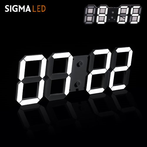 무소음 3D LED벽시계 탁상 겸용 디지털 시계 블랙/무소음/소형 /시그마, 3D LED시계 11,000원
