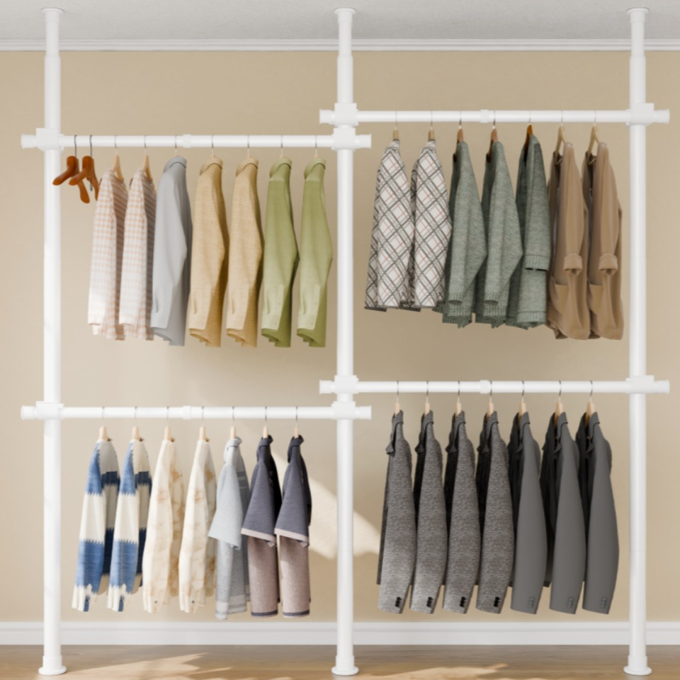 [국내브랜드]라온리빙 옷걸이 옷방 정리 드레스룸 철제 조립식 시스템 행거 4단 48,900원