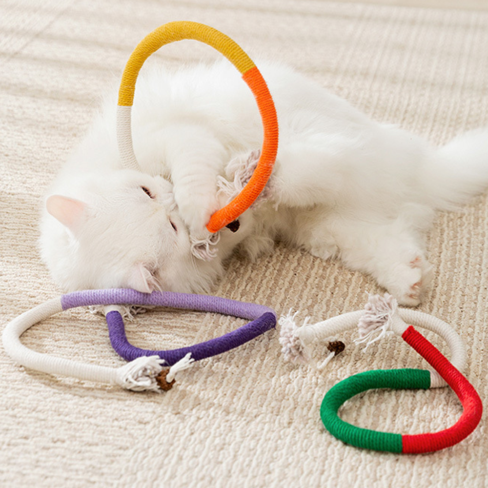 포우타운 고양이 이갈이 마따따비 컬러 로프 셀프 장난감 3종 세트 6,200원