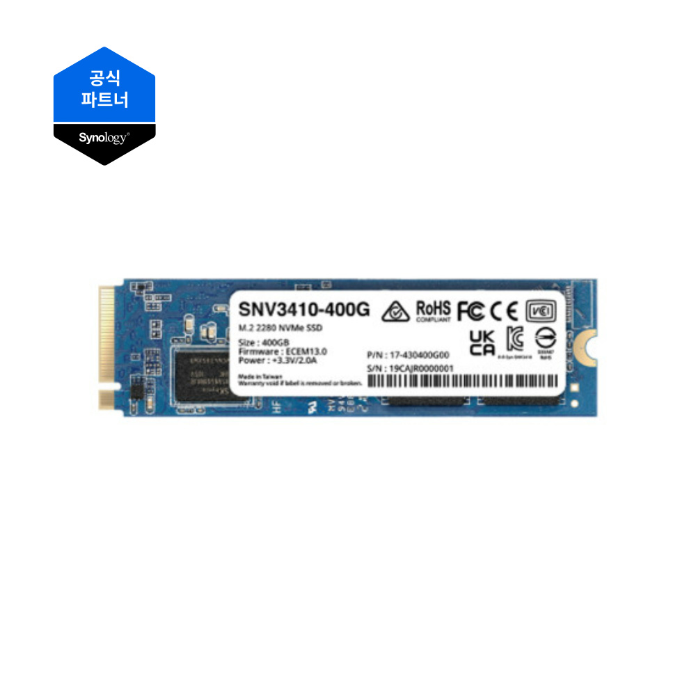 시놀로지 SNV3410-400G M.2 NVMe SSD 400GB(시놀로지 정품), SNV3410-400G, 400GB, 현재가 812,000원