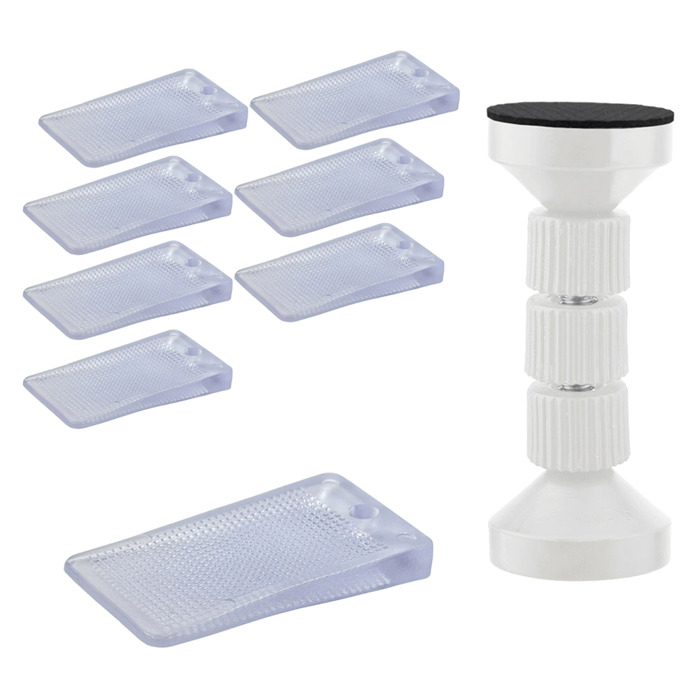 모나코올리브 수평맞추기 밀림방지 가구 레벨러 8p + 4단조절 가구 고정 스토퍼 세트, 현재가 8,000원