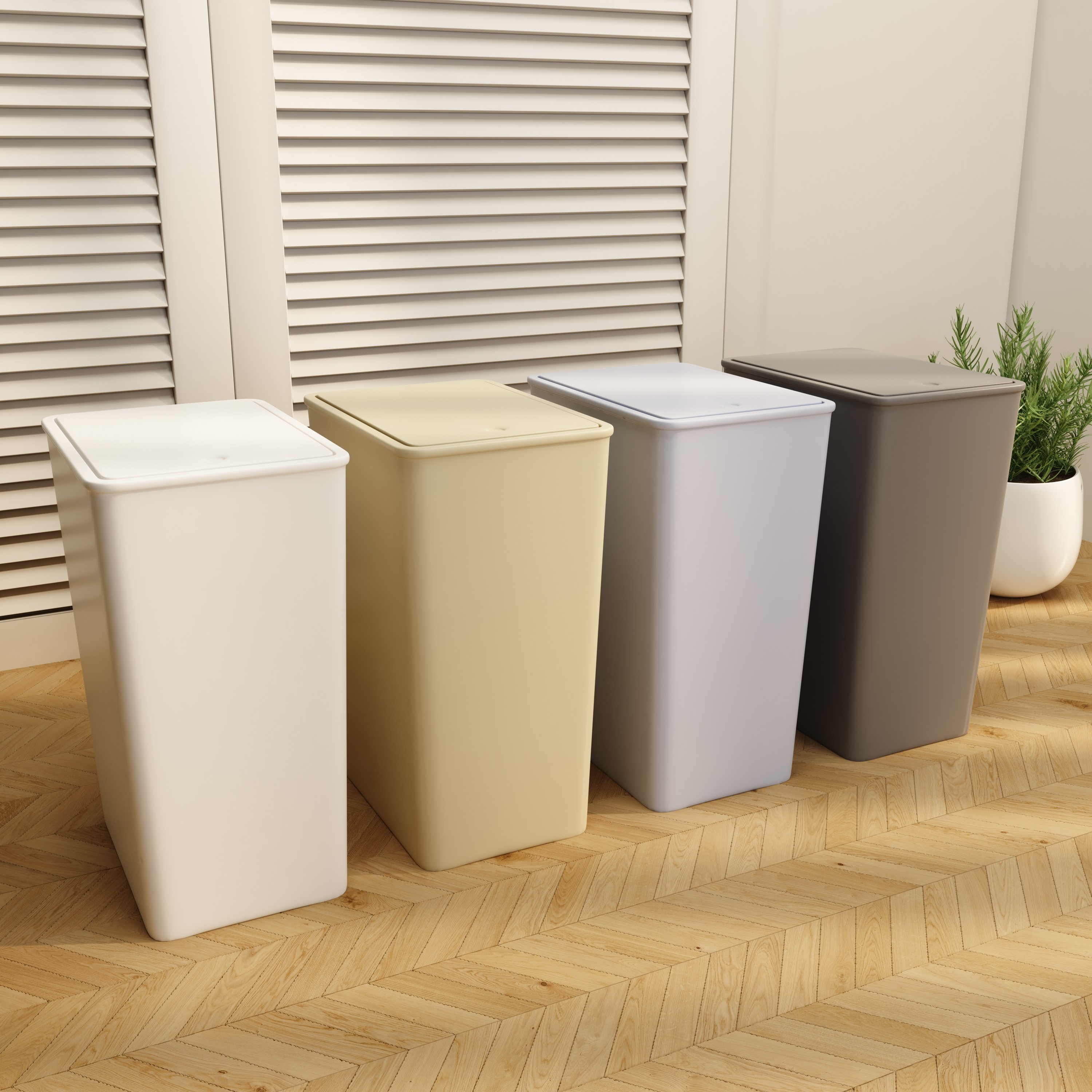 파스텔 원터치 휴지통 10L 욕실 슬림 소형 미니 화장실 쓰레기통, 그레이, 1개 13,600원