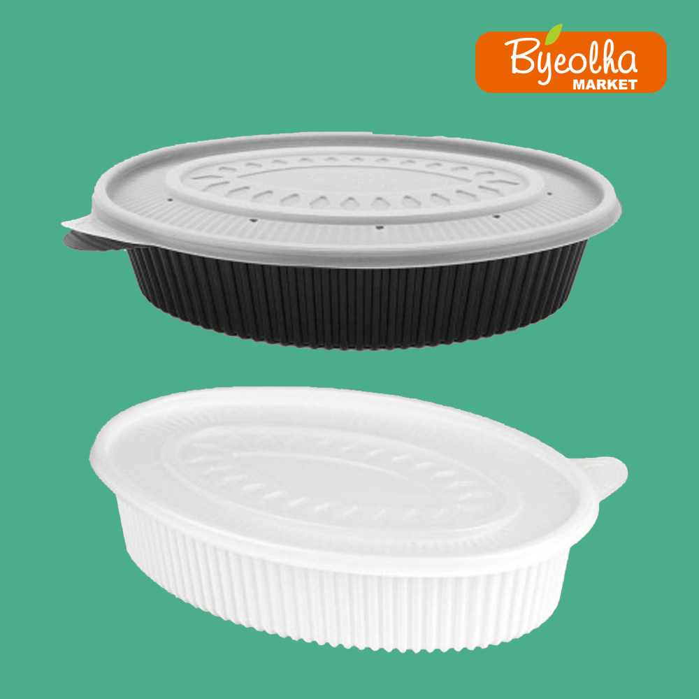 JH 타원형 찜용기 중 2700ml 100개 세트 일회용 배달 포장 찜닭 해물찜 볶음 PP 용기 72,900원