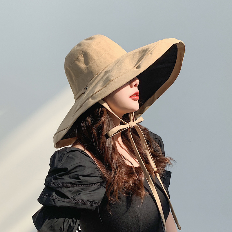 베러바이즈 여성용 투톤 얼굴가리는 햇볕가리개 창넓은 와이드 챙모자 12,930원