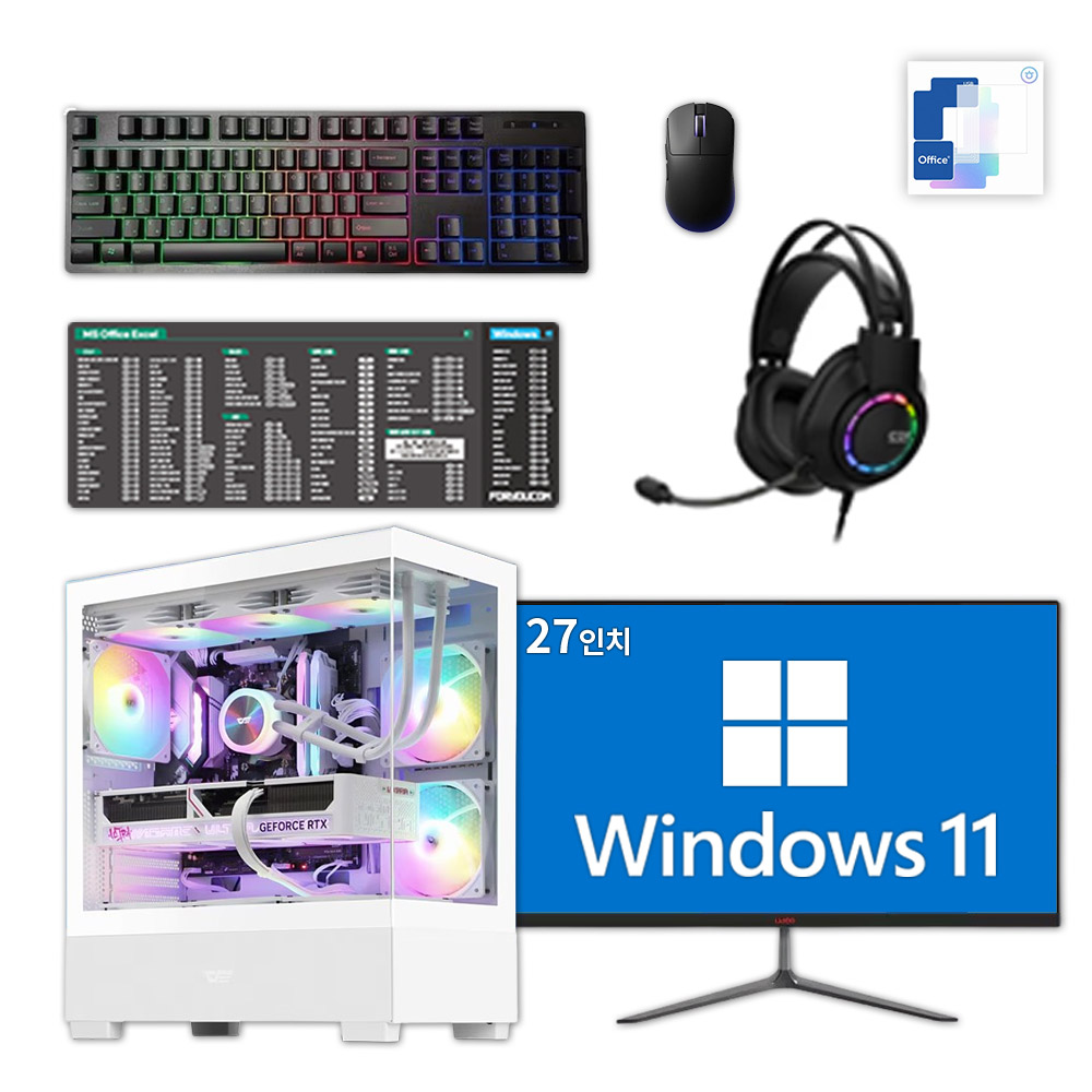 포유컴퓨터 게이밍 조립 컴퓨터 모니터 풀세트 PC 본체 최신 고사양 롤 배그 윈도우 1,344,000원