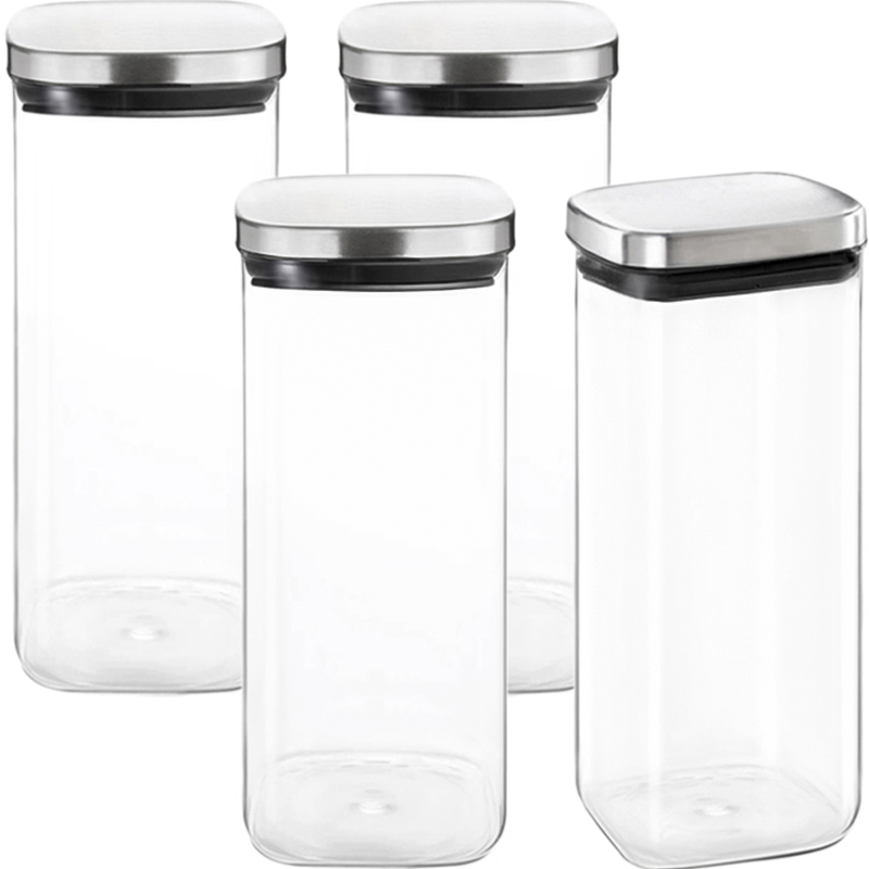 헬로키친 스테인리스 뚜껑 사각 내열유리병, 4개 21,700원