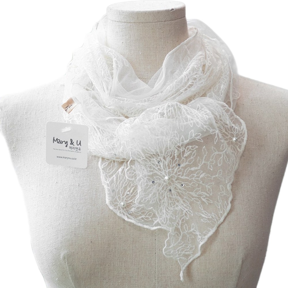 메리앤유 블링블링 큐빅 플라워 레이스 스카프 국산 선물 케이스 25,800원