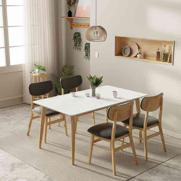 인트리 카페 루이 통세라믹 원목 4인 식탁세트 의자형, 단품 565,000원