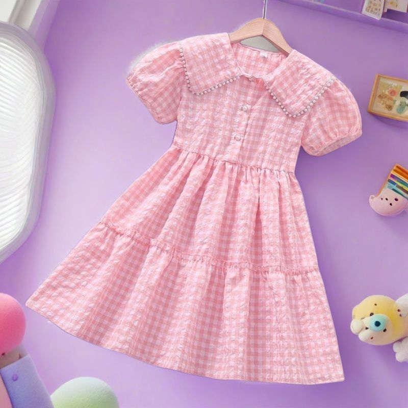 해피유통 여아 여름 체크 반팔 원피스 진주 장식 디자인디자인14세 이상 23,120원