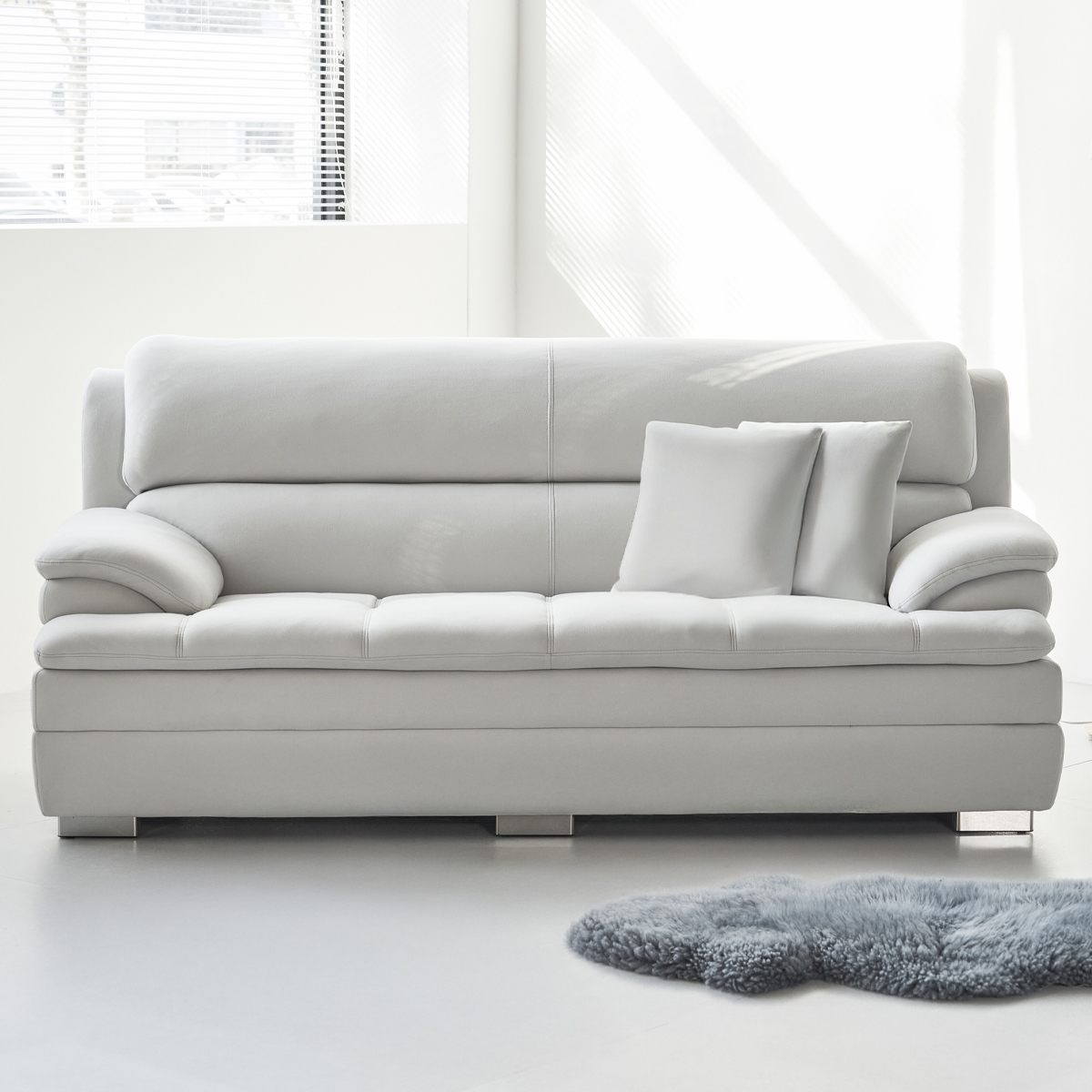 도모 라포레 패브릭 3인용 소파 + 쿠션 2p 세트 방문설치, 라이트그레이 289,000원