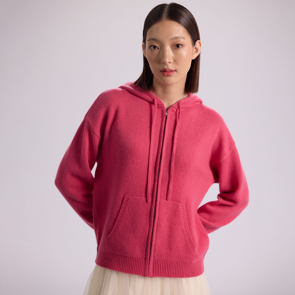 앱섹 여자 베이직   몽골 캐시미어 100% 니트 후드 지퍼  가디건  1624-259 272,300원