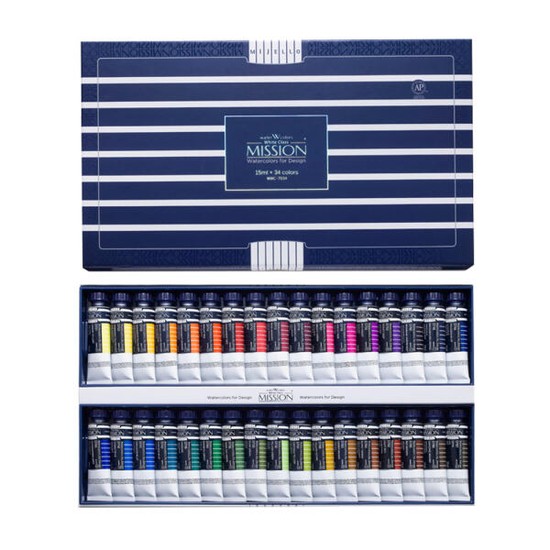 미젤로 화이트클래스 15ml 34색 수채화물감 세트 126,100원