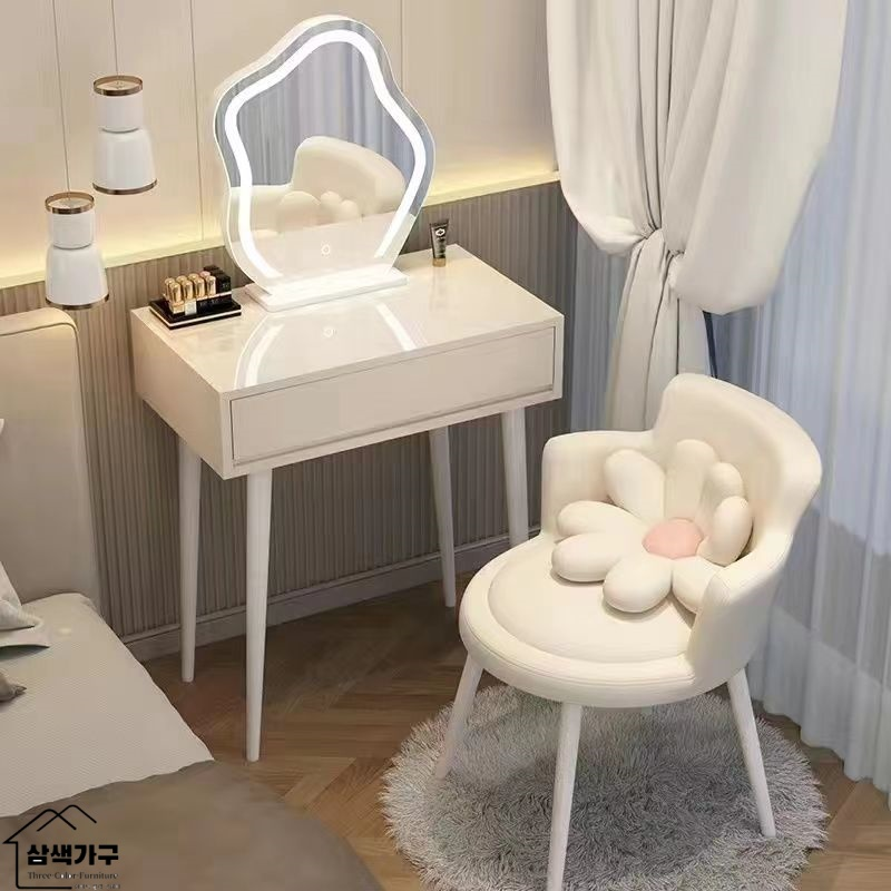 [삼색가구]화장대세트(화장대+LED거울+화장의자)(무료 설치)연예인 화장대 (무료 설치) (5~9일 도착)B-1885 155,000원