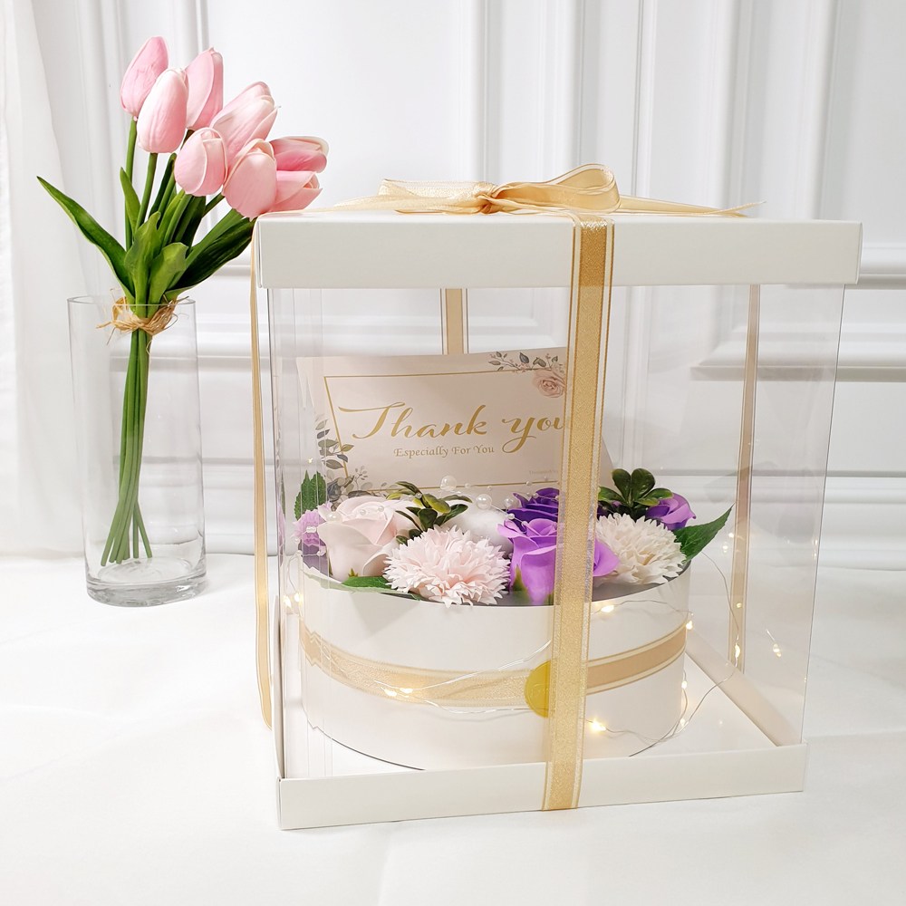 러블리팜 비누꽃 카네이션 사랑가득 반전 용돈 케이크 + 투명케이스 + 반전카드 5종 세트, 퍼플, 1개 24,900원