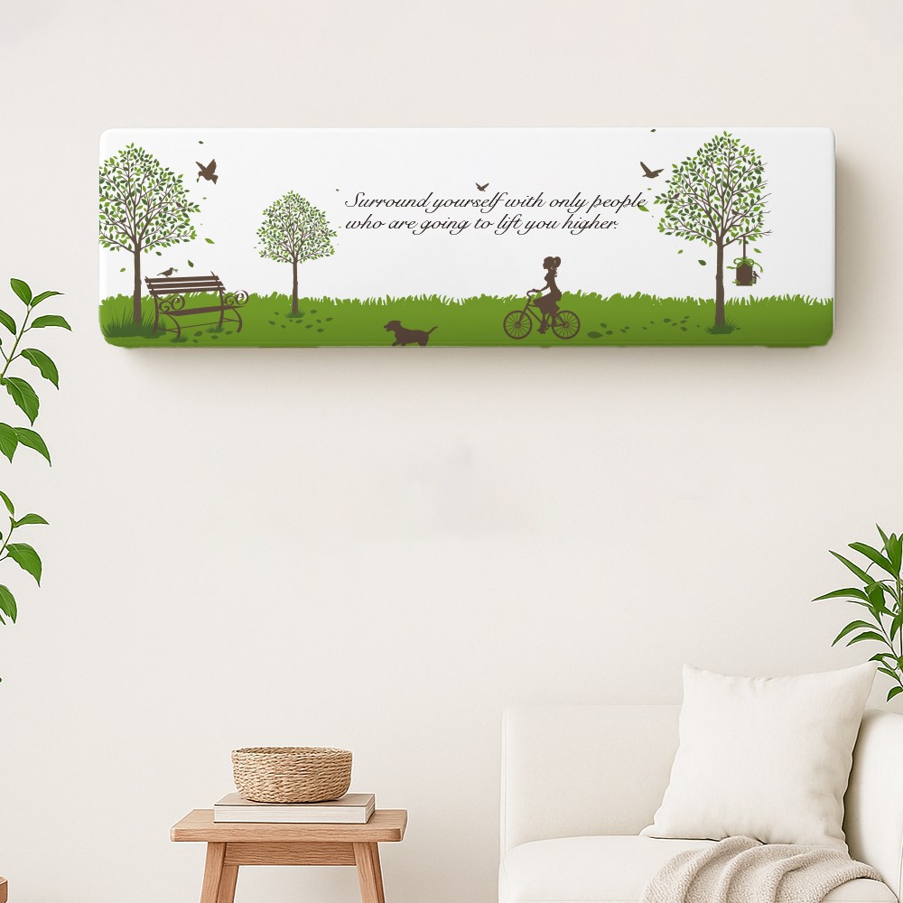 코팅블루 암막 인테리어 벽걸이 스판 에어컨커버, 08.힐링가든 13,900원