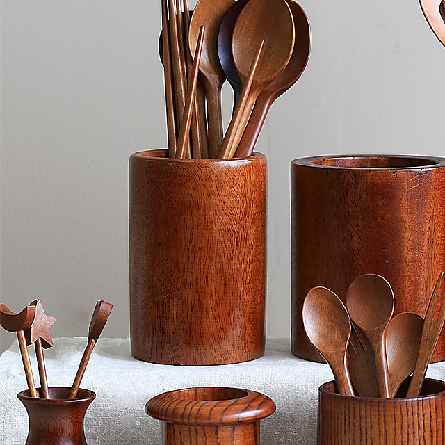 나무 원목 수저꽂이 옻칠 수저통 우드 조리도구 꽂이 10,540원