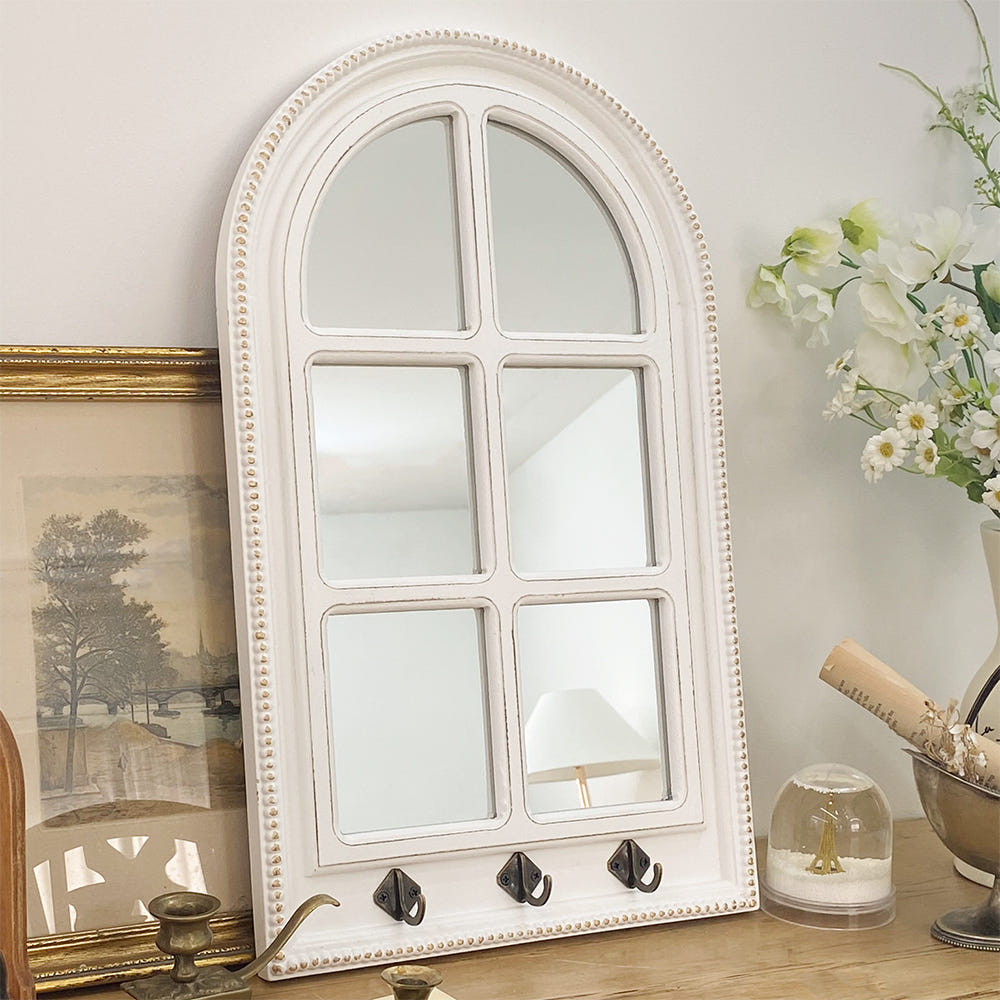 프렌치 아치 창문 거울 후크 화이트 앤틱 벽걸이 75,300원