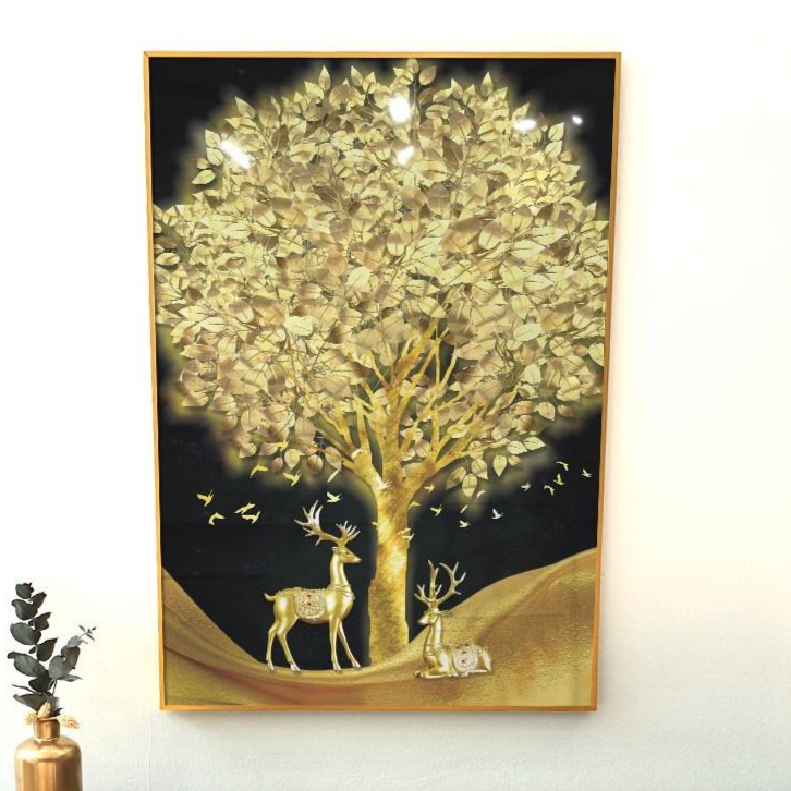 앙리아트 재물운을 부르는 황금나무 풍수지리 황금사슴 개업 집들이 선물 부자되는 액자 78,900원