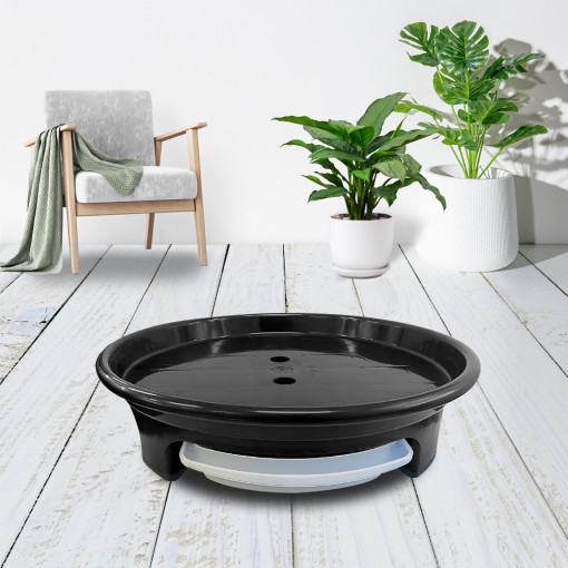 화분월드 고정식 원형 모던베이직 화분받침대, 반타 블랙, 1개 7,960원