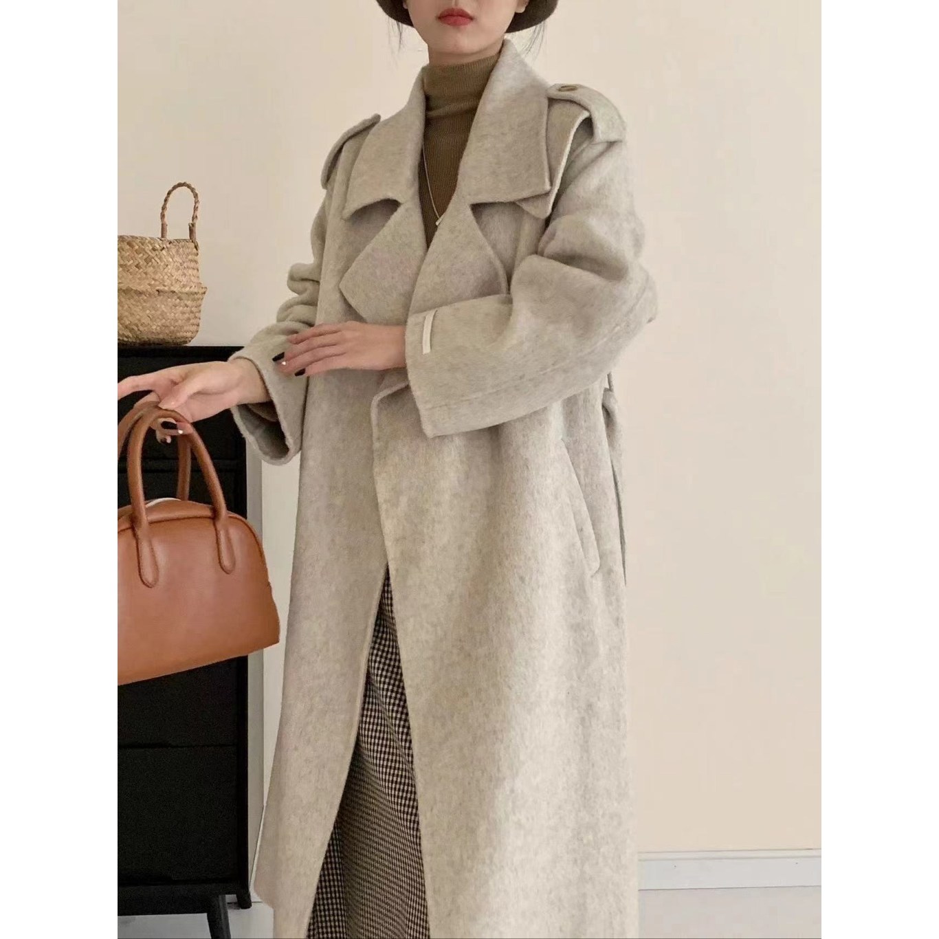 [C&D] 여성 핸드메이드 울 트렌치 롱 코트 69,000원