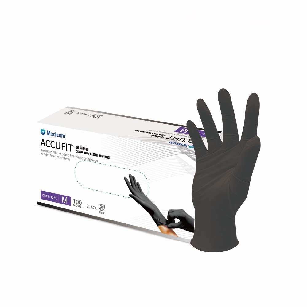 메디컴 아큐핏 식품용 고중량 니트릴 장갑 100매, 블랙, S, 100개 9,500원