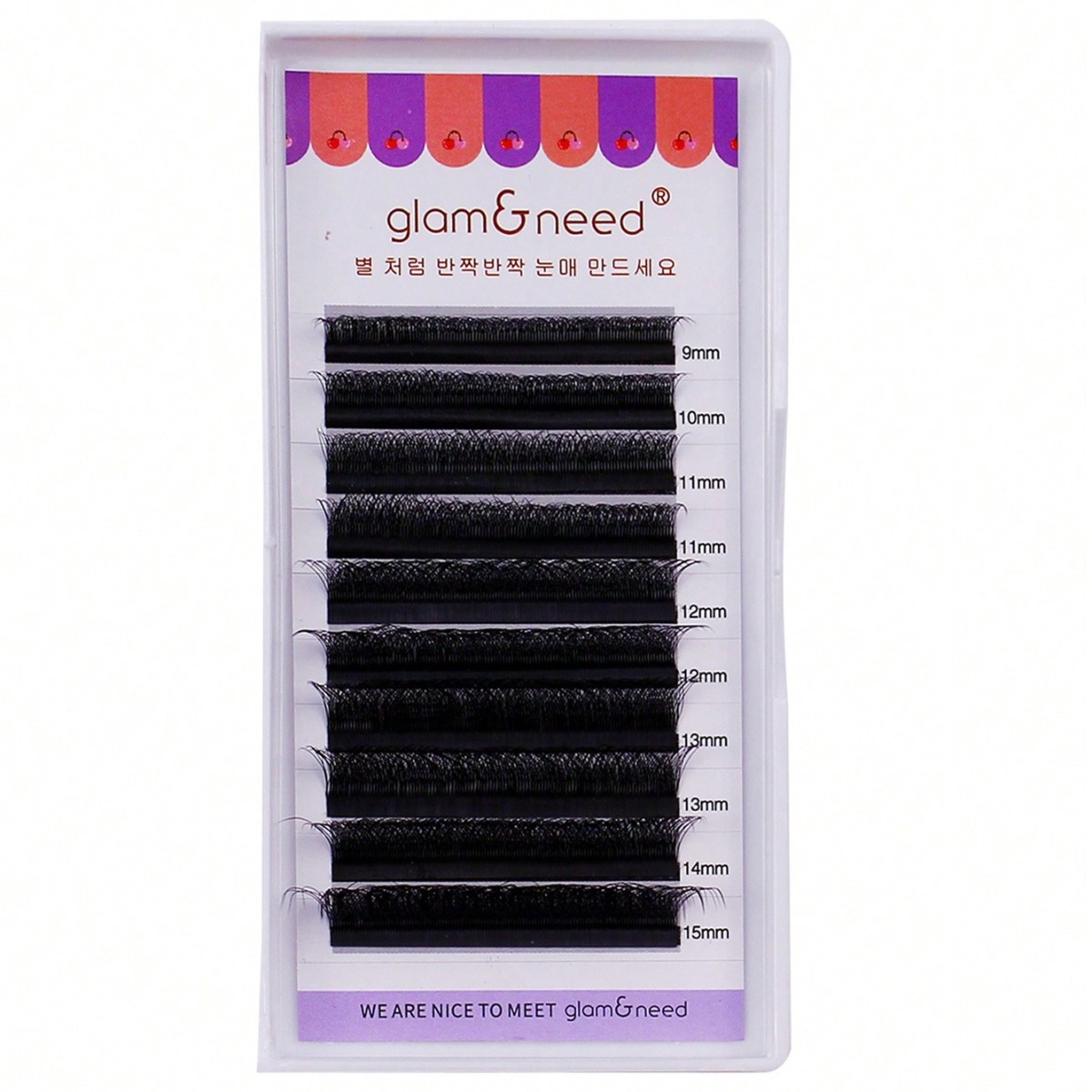 glam&need 속눈썹 연장 4D 래쉬 0.07mm C컬 전문시술용 전문가용 속눈썹, 1개, 11mm C 18,800원