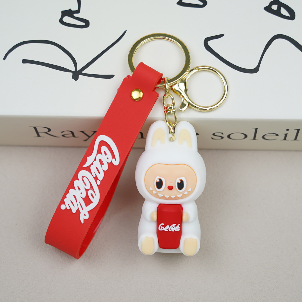 [1+1이벤트] 라부부키링, 인형키링, 가방키링, 초등학생선물, 어린이집선물, 미니키링, 가방꾸미기, 가방악세사리, 가방장식, 가방고리인형, 인형열쇠고리, 팝마트, 라부부인형,, 2개, 화이트콜라+작업블루멜빵 12,900원