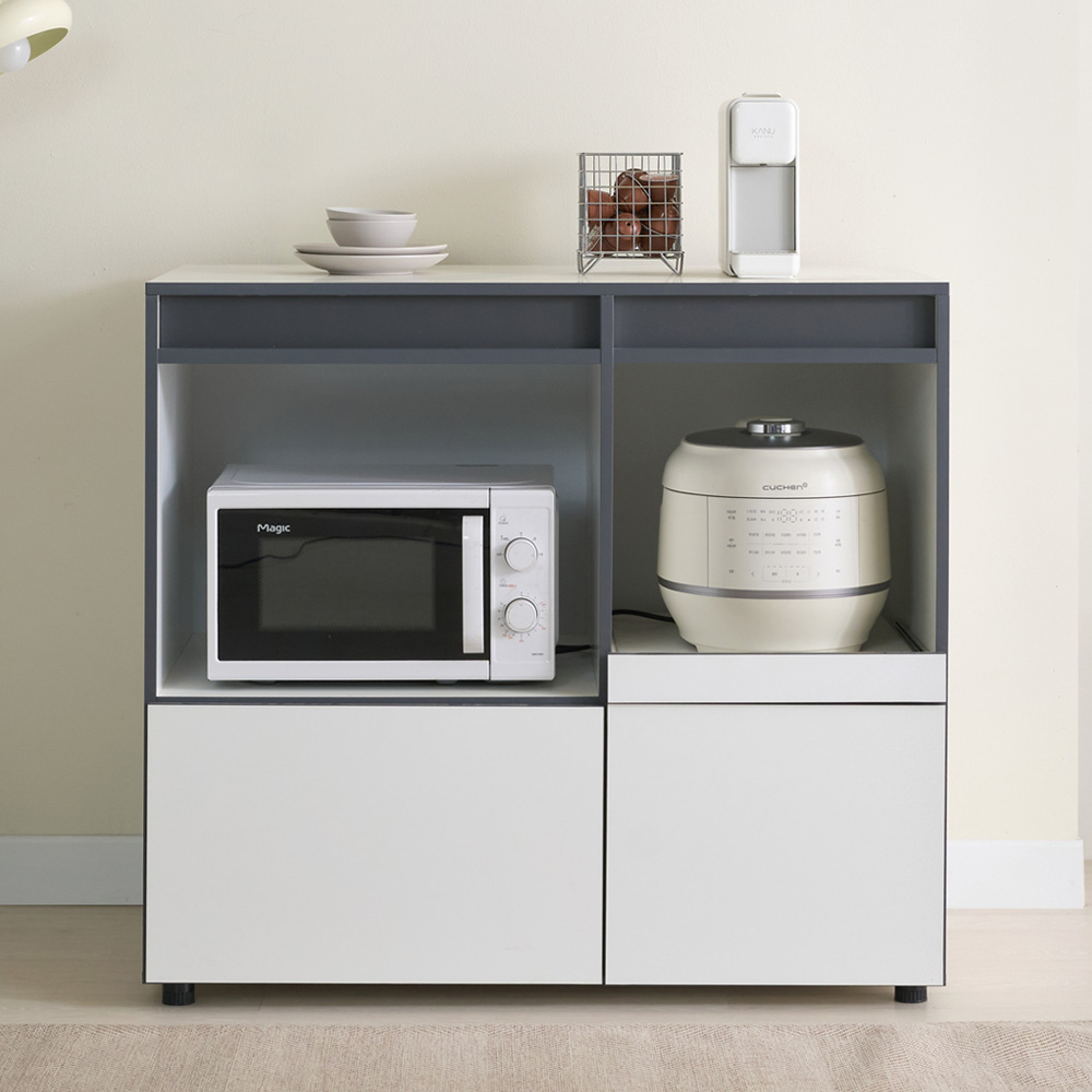 힘찬리빙 이노 1000 광폭 렌지대 밥솥 선반 주방 홈바 전자렌지 수납장 그릇장 광파 오븐장, 2단, 이노 1000 광폭 렌지대 146,900원