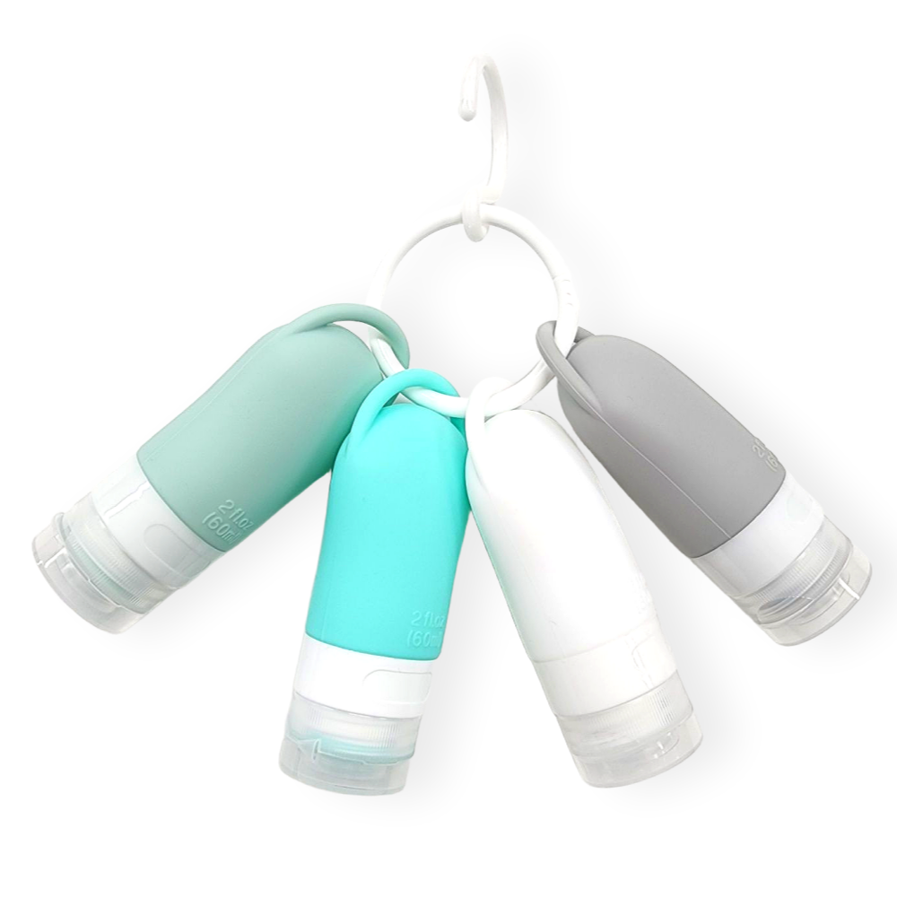 그린동동 새지않는 여행용 실리콘 공병 소분용기 세트, 혼합, 4개, 현재가 16,940원