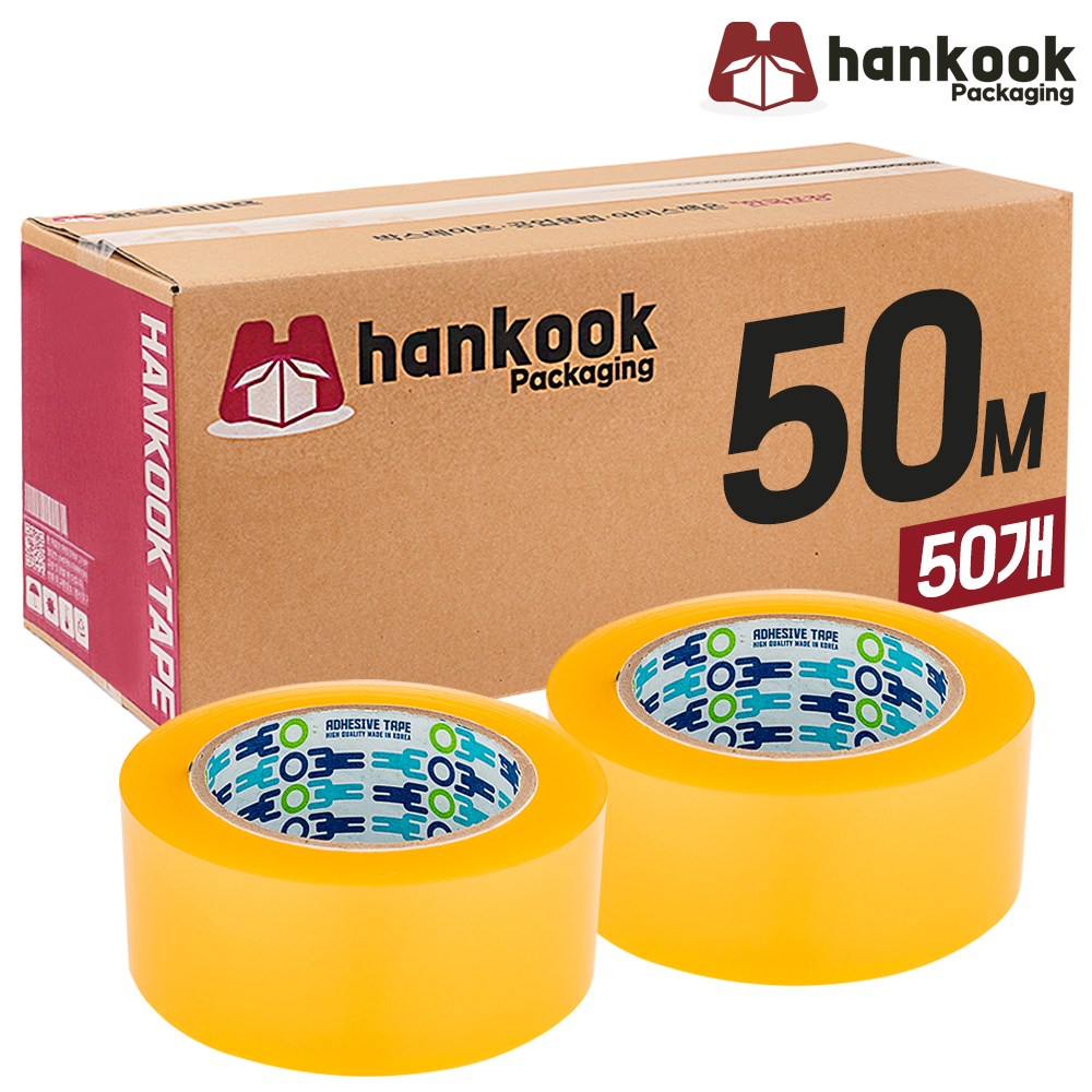 한국테이프 박스테이프 중포장 50M x 50개 투명 황색 30,500원