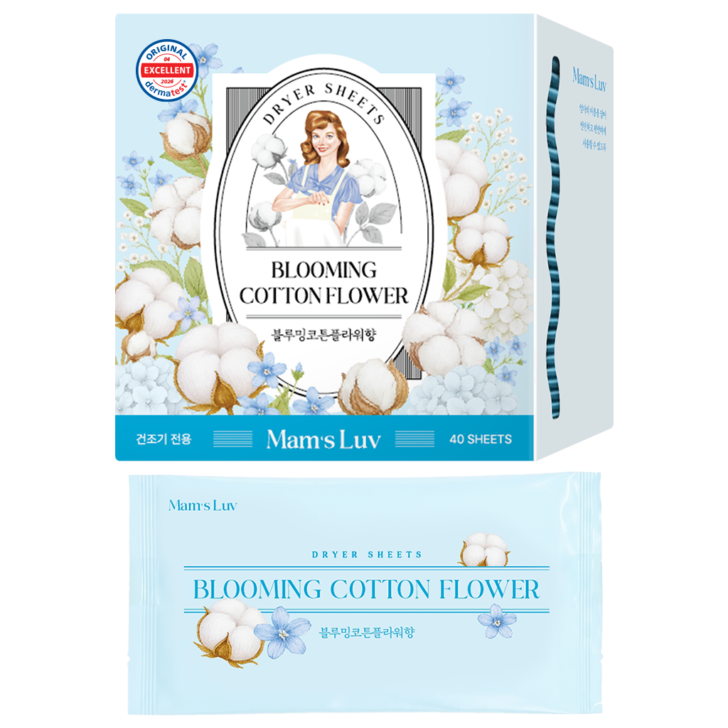 맘스럽 독일더마 퍼퓸 드라이시트 블루밍코튼 플라워 / 건조기용 낱개포장 섬유유연제 섬유유연시트 건조기시트, 1개, 40매입 9,900원