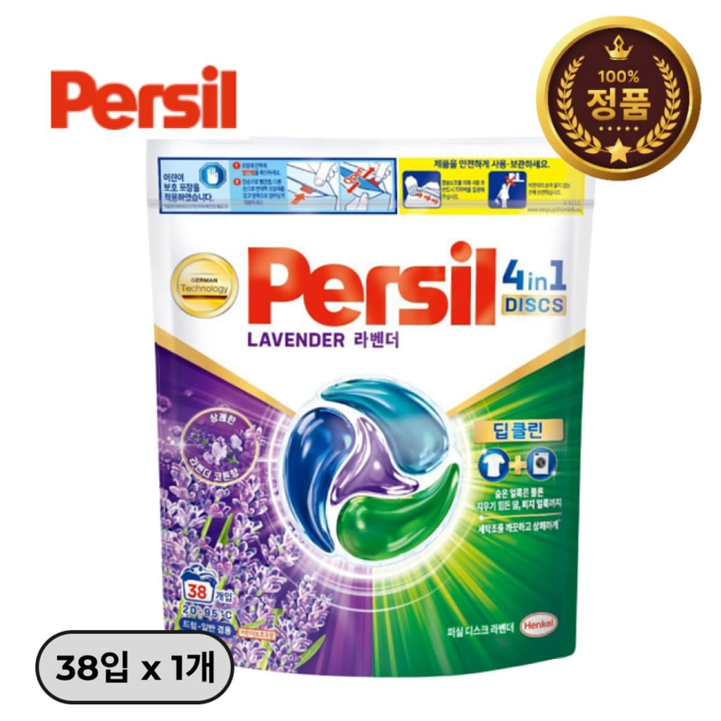 [ 퍼실 ] 딥클린 9중효소 디스크 라벤더, 1개, 38개입 25,900원