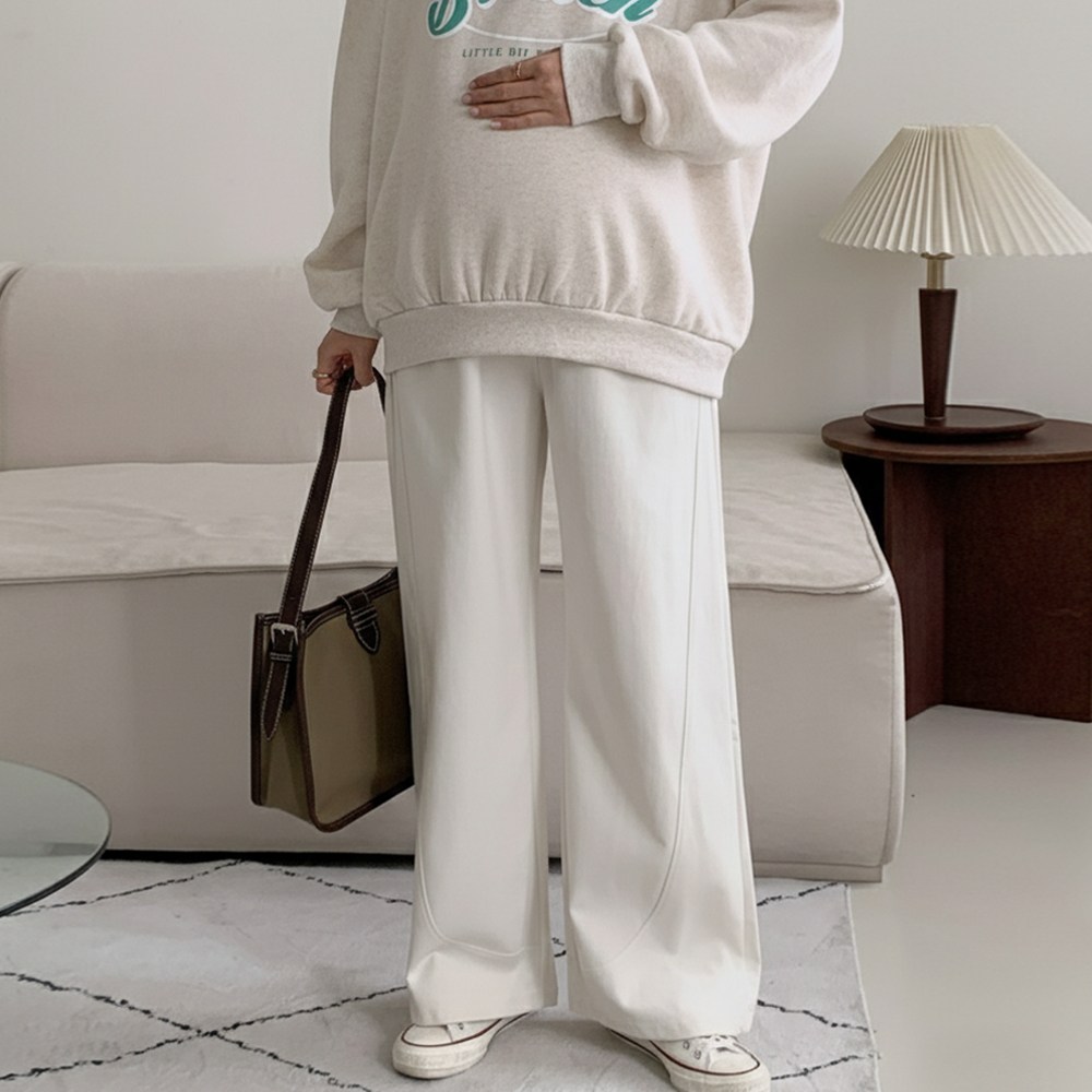 [당일출고] 수엠W 임산부 와이드 밴딩팬츠 커브드핏 외출복 P01 라이트커브드팬츠 29,900원