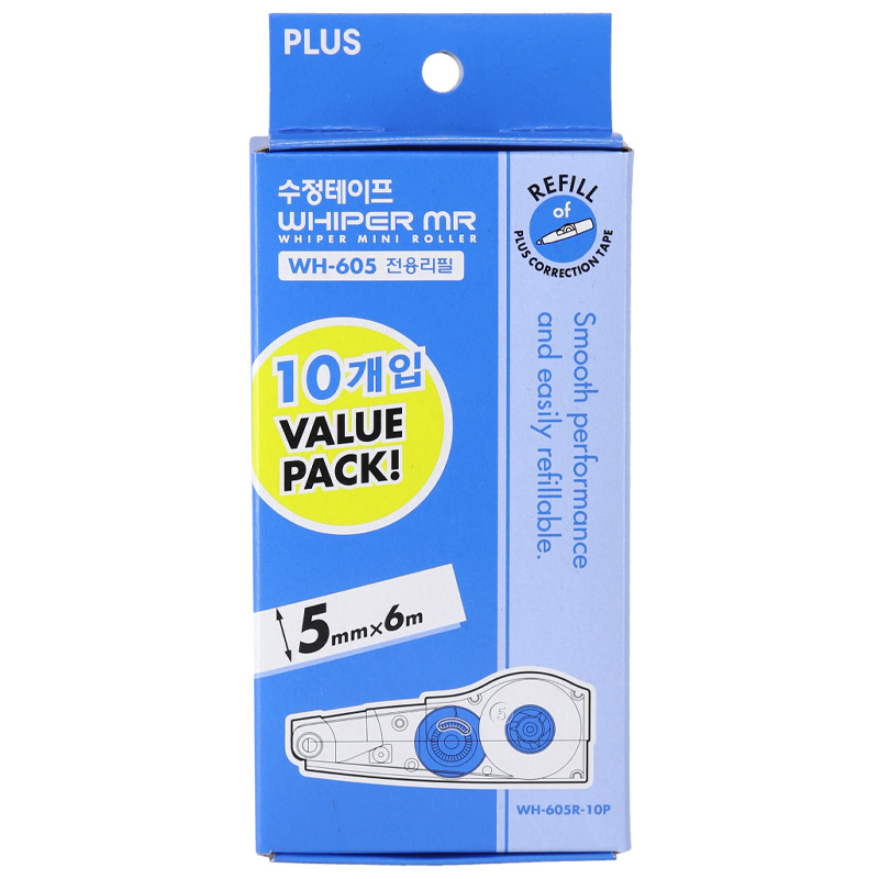 플러스 화이퍼MR 수정테이프리필 WH-605R-10P 1갑10입 7,610원
