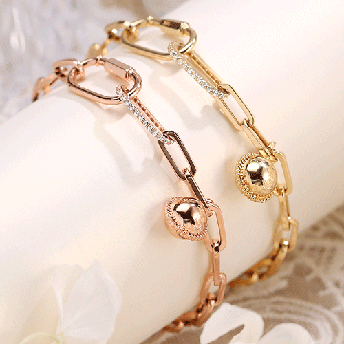 골드앤 18K 클리핑 볼 팔찌 할로우 데일리 골드 볼륨 팔찌 3,381,300원