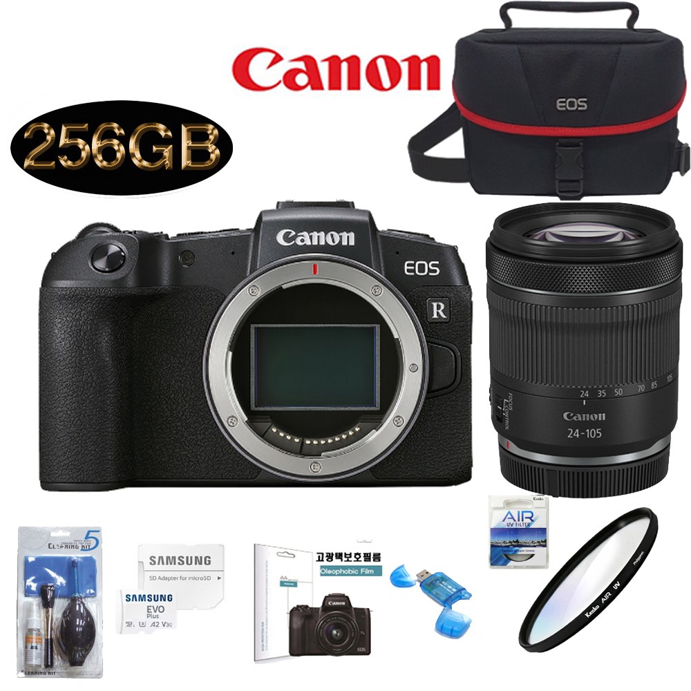 EOS RP+24-105mm F4-7.1 IS STM KIT+SD256GB+정품가방+KENKO AIR UV 필터+크리닝킷+LCD필름+리더기 고용량 풀패키지 1,745,000원