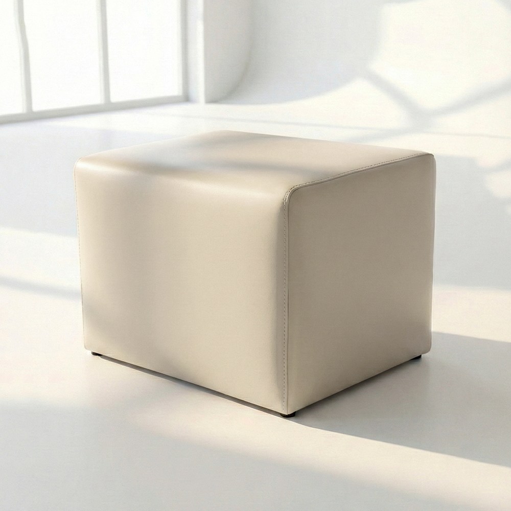 퍼니인어스 큐브 심플 사각 다용도 의자 가죽 모던 보조 스툴, 베이지 39,900원