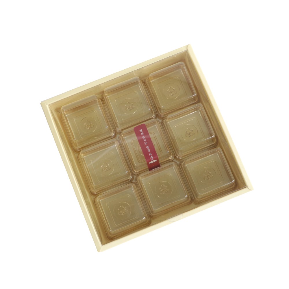 라라패키지 화과자 9구 투명커버 명절 인사선물 설기 백일떡 포장 상자, 50개, 옐로우 62,500원