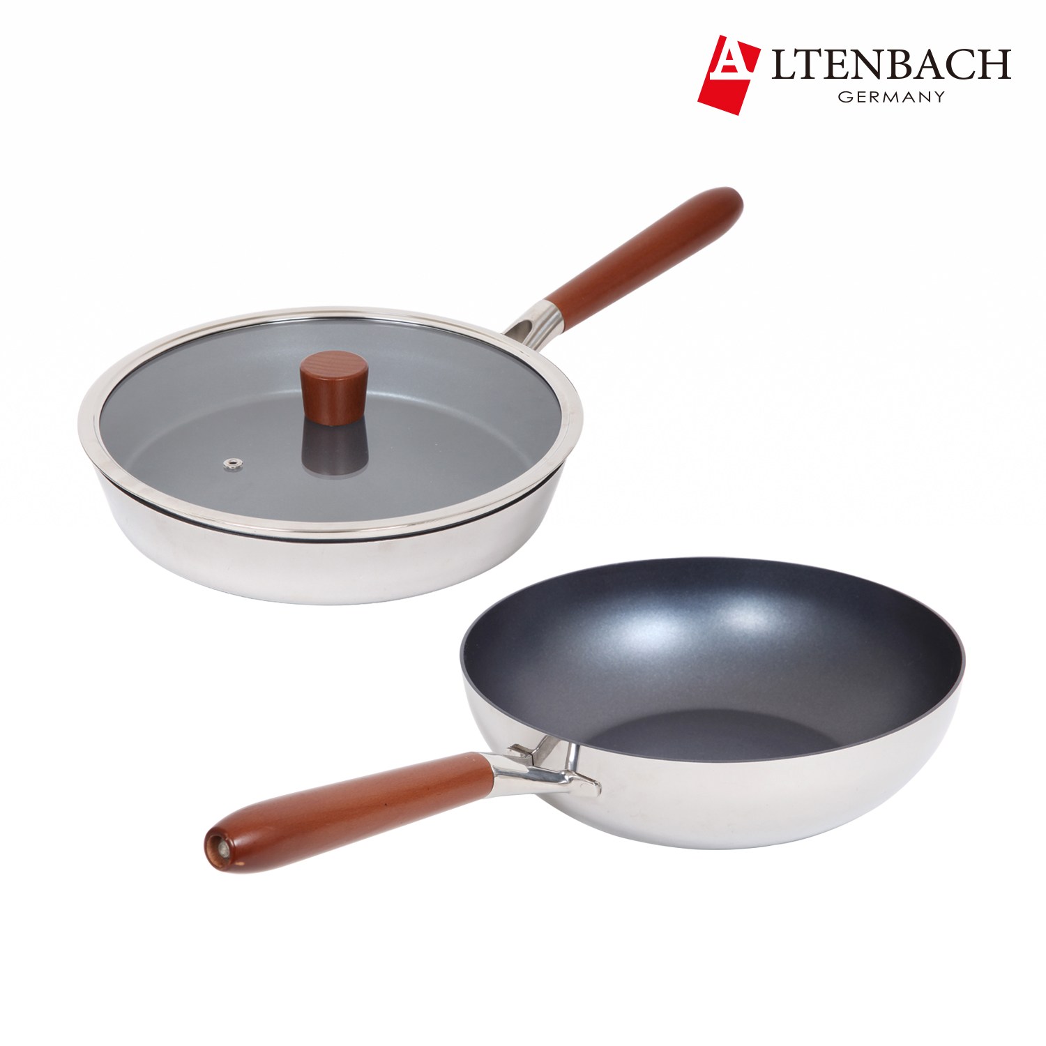 알텐바흐 파인우드 통5중 스텐 인덕션 프라이팬 24cm 3종세트 (F24+W24+C24) 168,000원