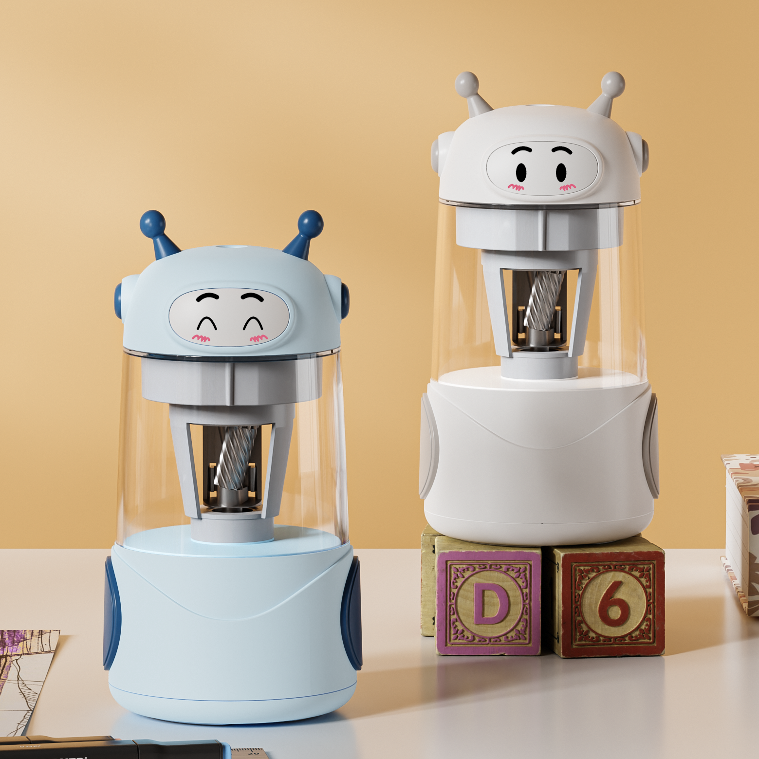 OYEAH 휴대용 귀엽다 전자동 연필깎이 급속 충전 안전 보호, 1개, 흰색 18,900원