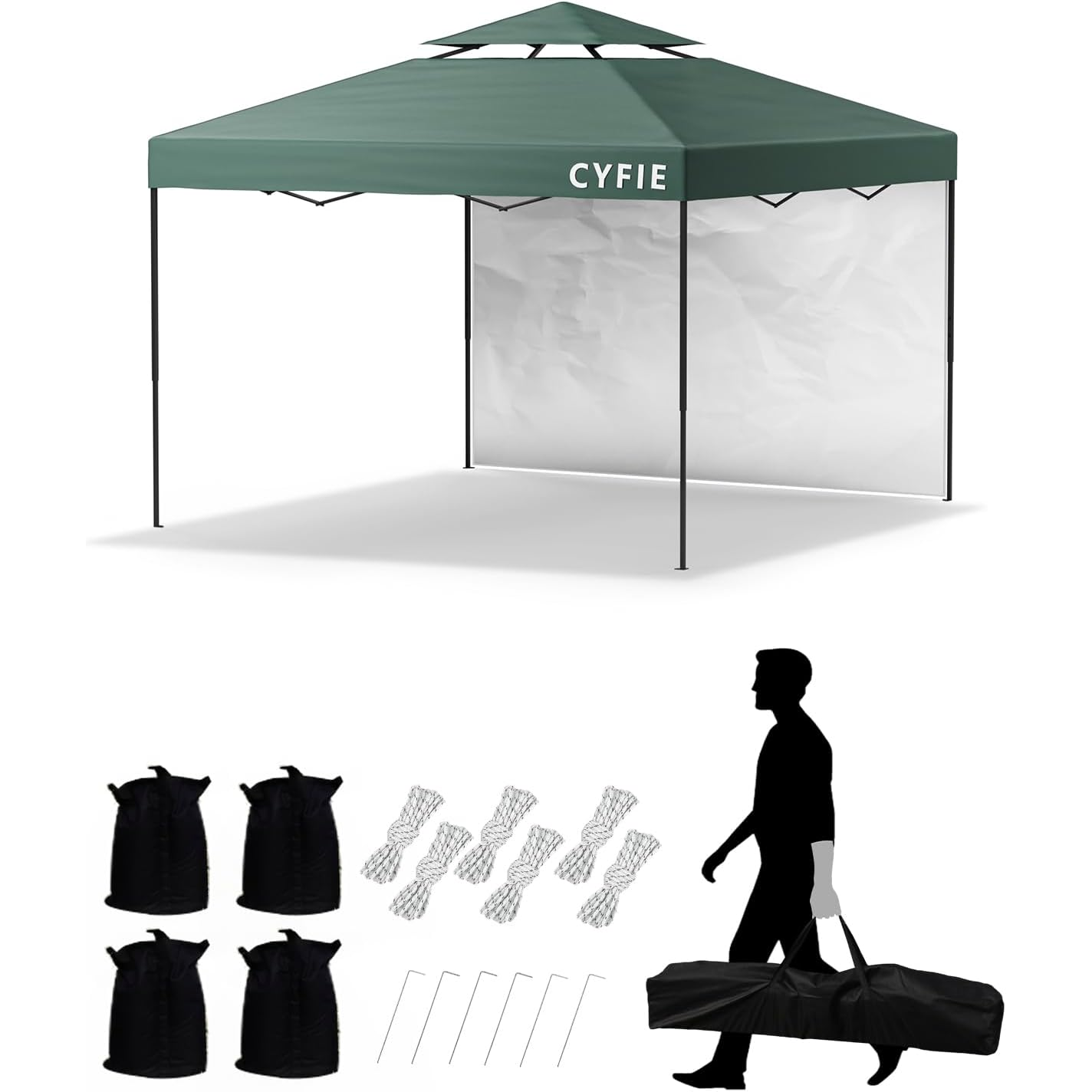 CYFIE 접이식 캐노피 행사용 대형 천막 휴대용 캠핑텐트 지붕 타프 그늘막 포장마차 천막 사계절용 텐트 3mx3m 85,180원