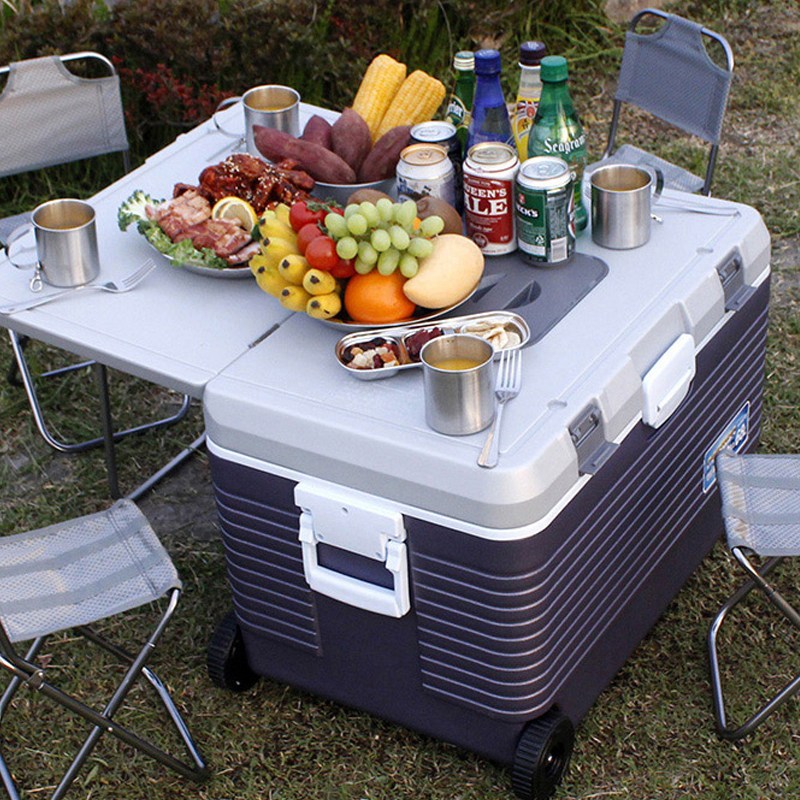 코스모스 레저용 아이스박스 테이블 바퀴형 68리터 WJ-768 138,000원