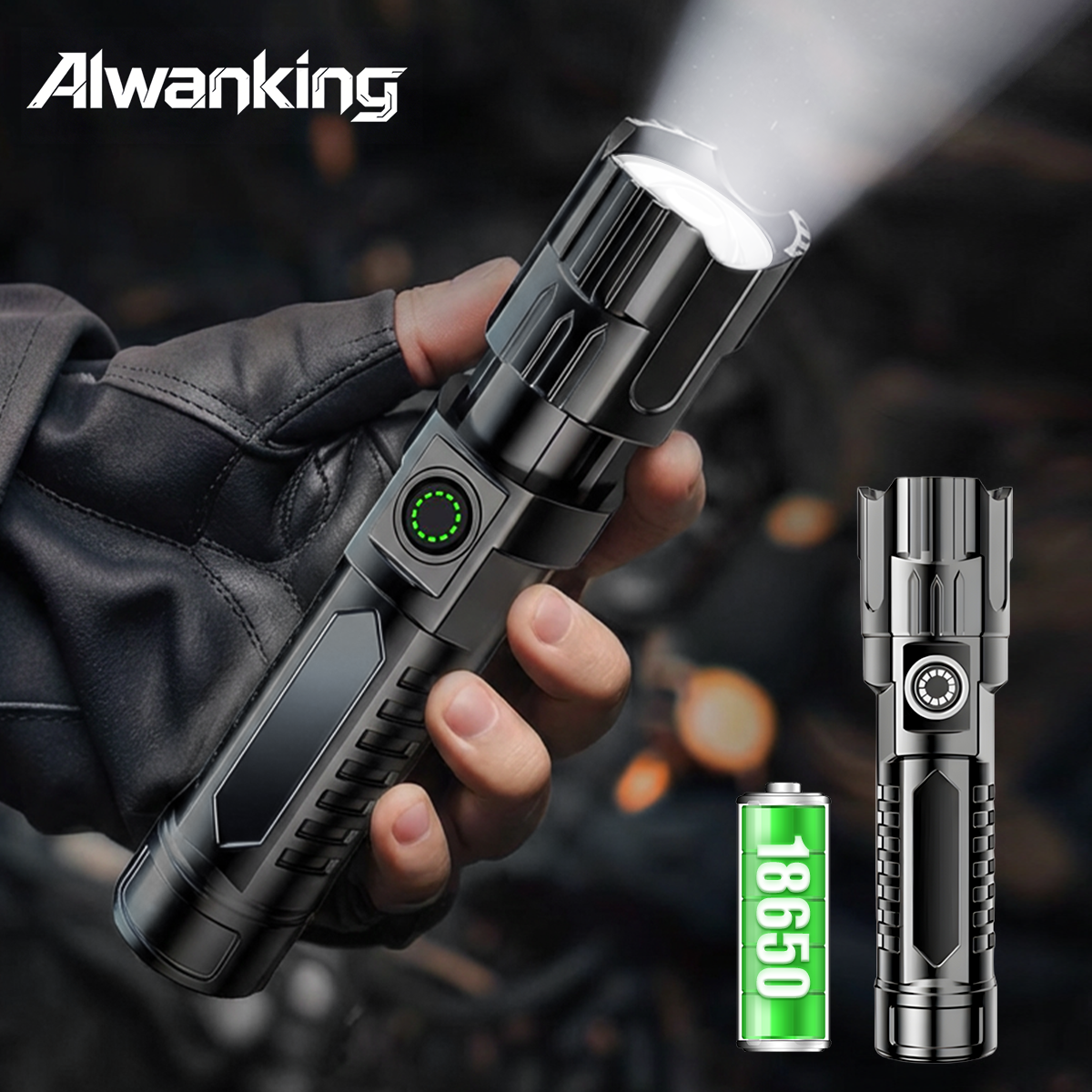 Alwanking 초강력 led 손전등 독일 심지 미니 휴대용 후레쉬 초경량, 1개 13,700원