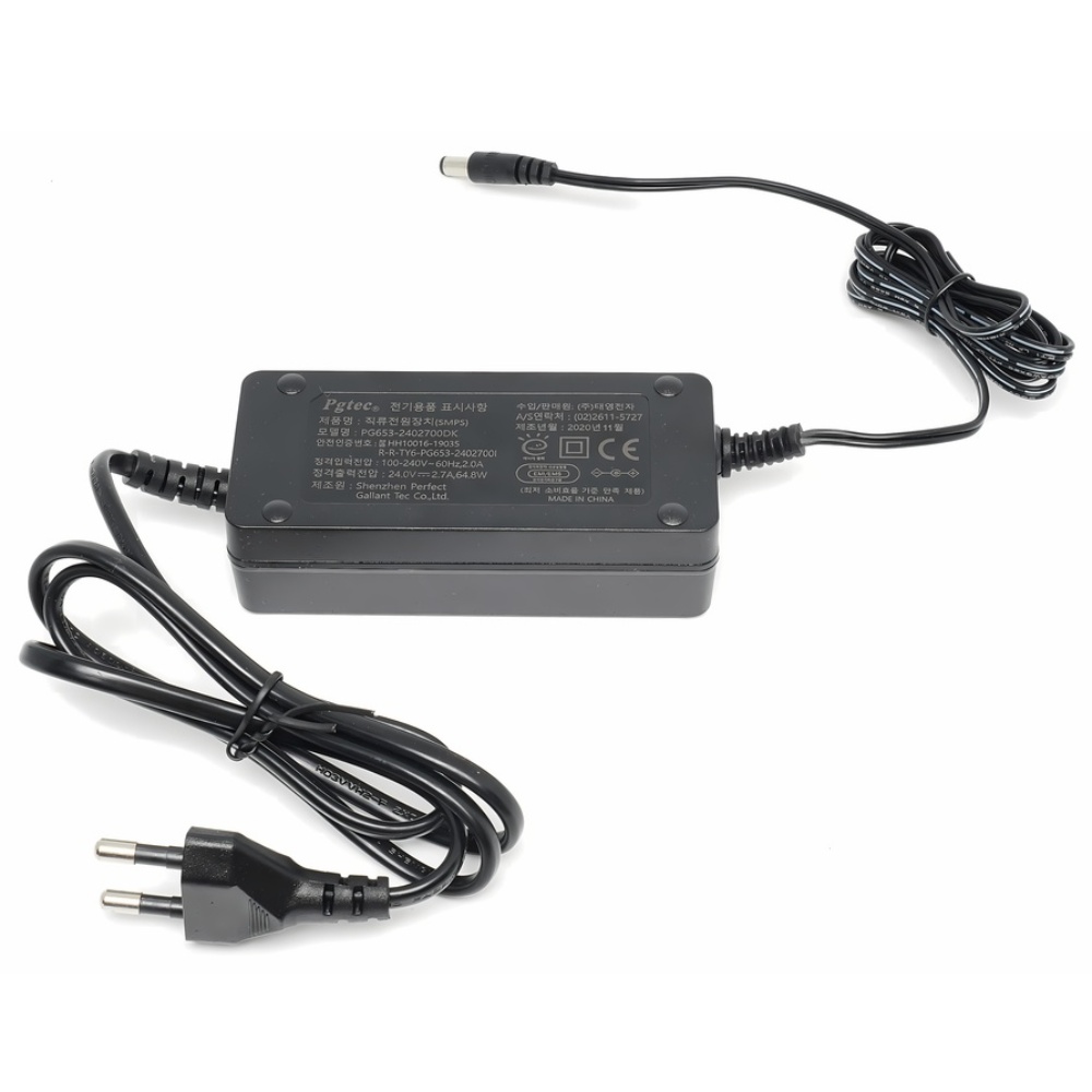 모니터 전원 아답터 5.5x2.1mm 24V 2.7A, 1개, 블랙 15,500원