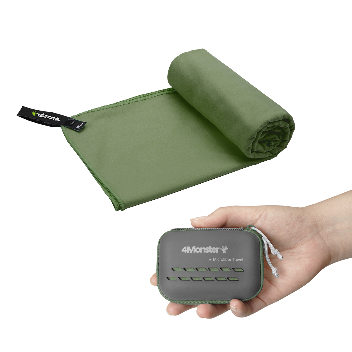 4몬스터 마이크로화이바 등산 수영 여행 스포츠 습식 건식 극세사 다용도 타월 XS + EVA 케이스 30 x 50 cm 13,780원