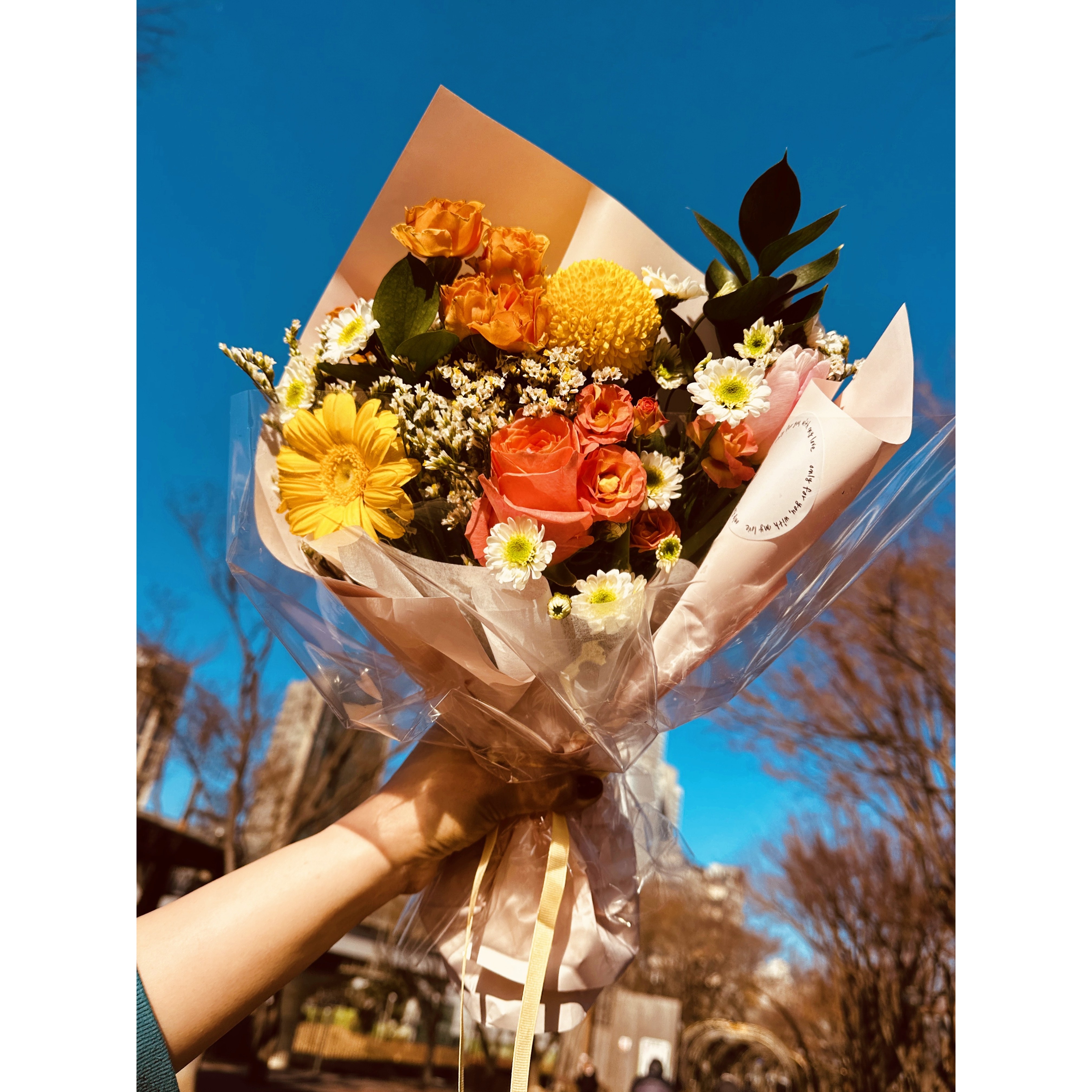 꽃한스푼 올데이 멀티컬러 생화 꽃다발 25,000원